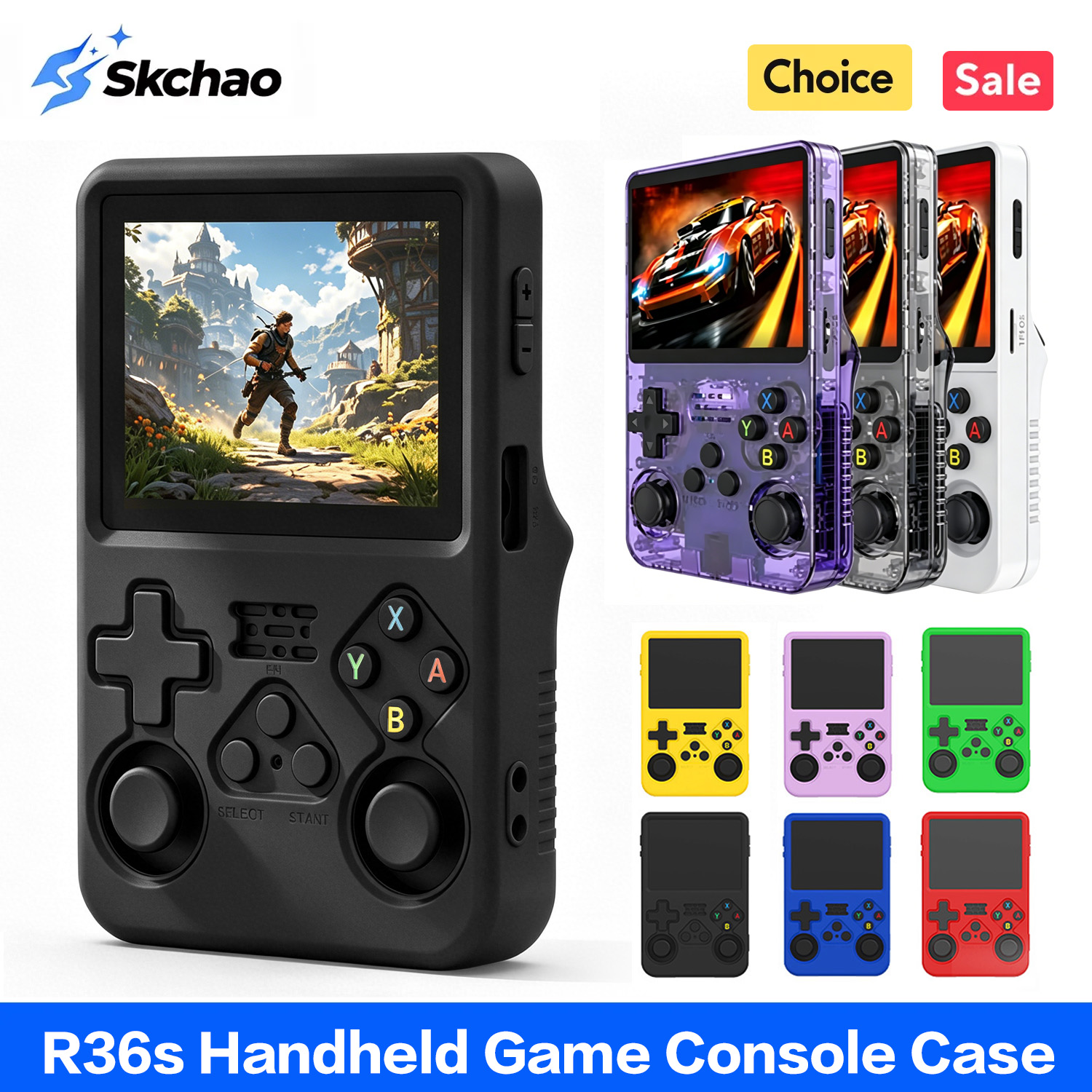 Retro Handheld Game Console R36S - Capa protetora R36s para R36S, capa