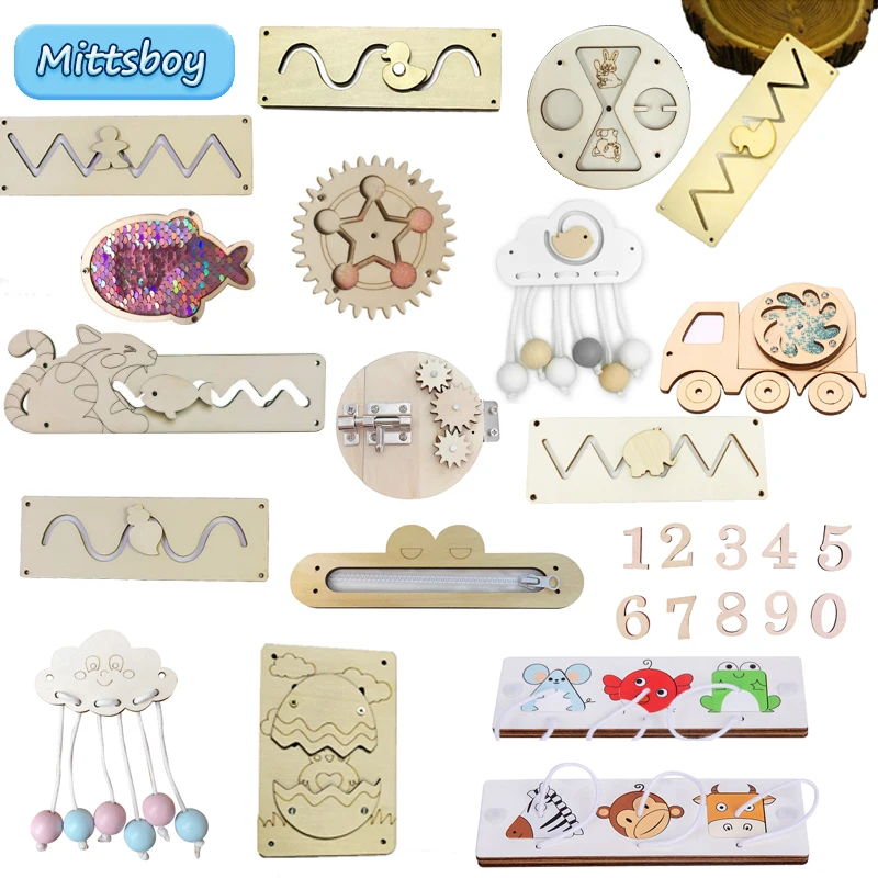 Montessori Wooden Busy Board Toddler - Diy ocupado placa montessori brinquedos educativos