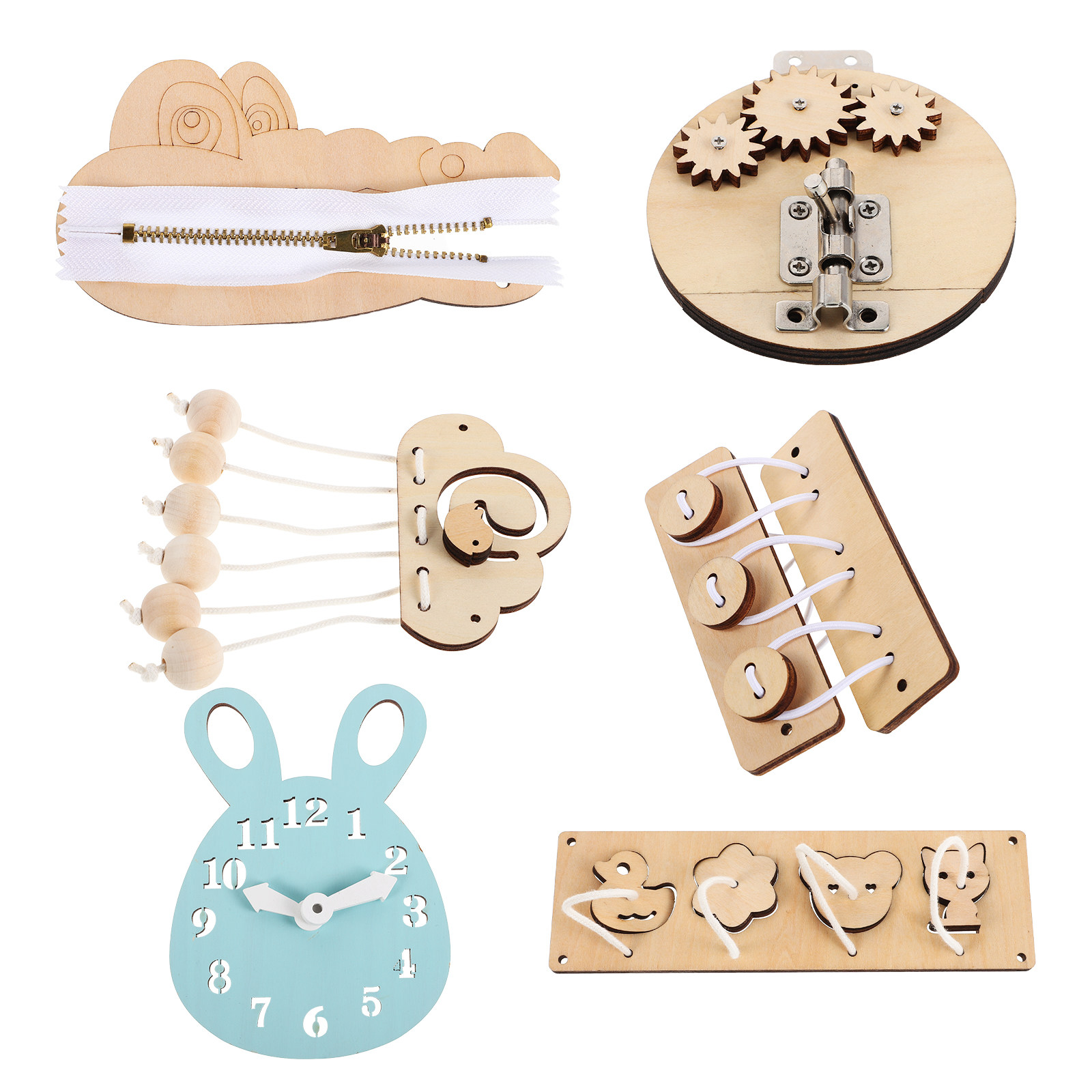 Conjunto de 6 peças de tabulei - Montessori Wooden Busy Board Toddler avaliação e preço